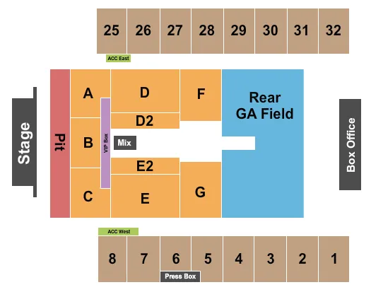 seating chart for Hersheypark Stadium - Endstage GA Pit - eventticketscenter.com