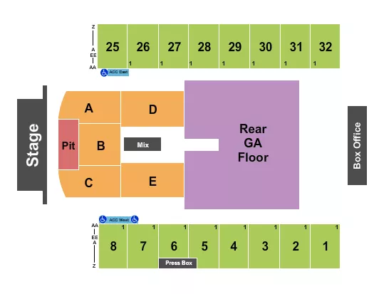 seating chart for Hersheypark Stadium - Endstage Pit 3 - eventticketscenter.com