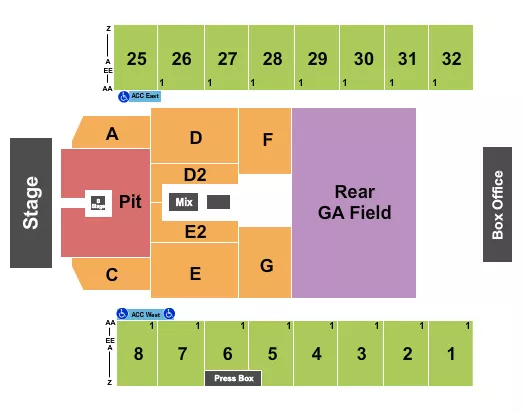 seating chart for Hersheypark Stadium - Forrest Frank - eventticketscenter.com