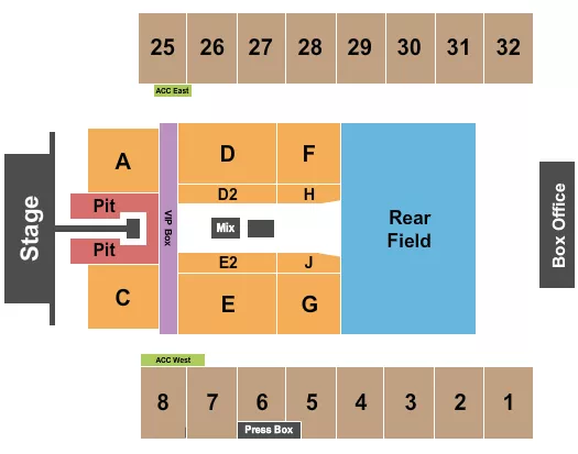 seating chart for Hersheypark Stadium - Green Day - eventticketscenter.com