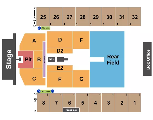 seating chart for Hersheypark Stadium - Hardy - eventticketscenter.com