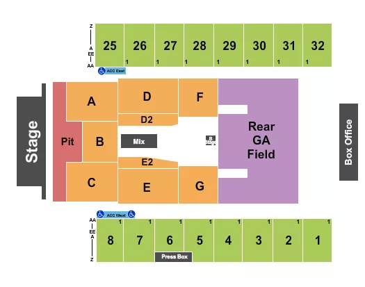 seating chart for Hersheypark Stadium - Mumford & Sons - eventticketscenter.com