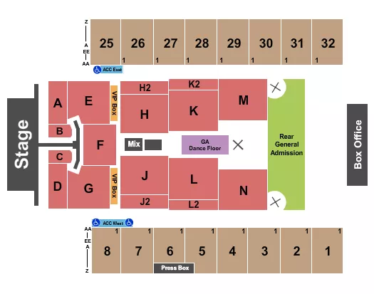 seating chart for Hersheypark Stadium - Pink - eventticketscenter.com