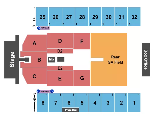 seating chart for Hersheypark Stadium - Tim McGraw - eventticketscenter.com