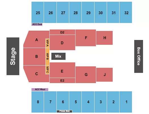 seating chart for Hersheypark Stadium - Endstage 3 - eventticketscenter.com
