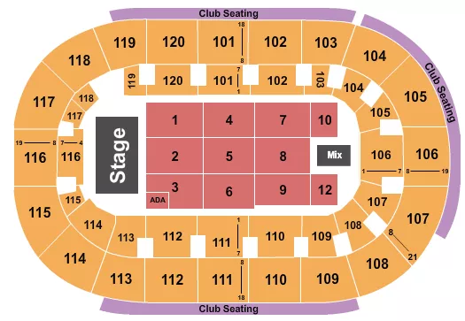 seating chart for Hertz Arena - Endstage 6 - eventticketscenter.com