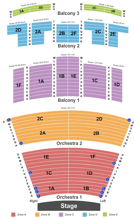 seating chart for Heymann Performing Arts Center - End Stage - eventticketscenter.com