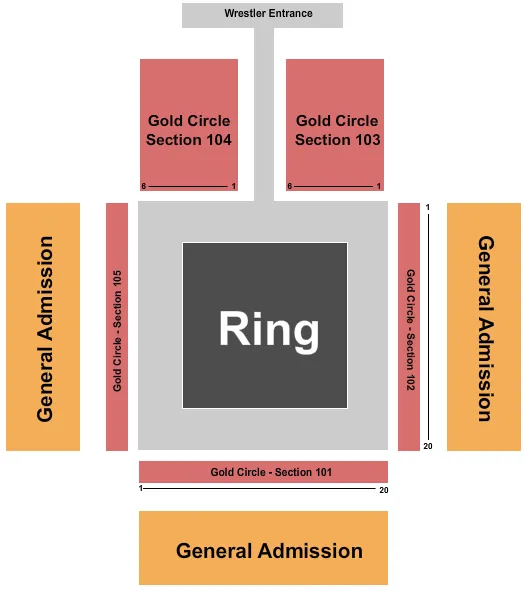 seating chart for Alan Jay Arena - WWE NXT - eventticketscenter.com
