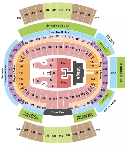 seating chart for Highmark Stadium - Luke Combs - eventticketscenter.com