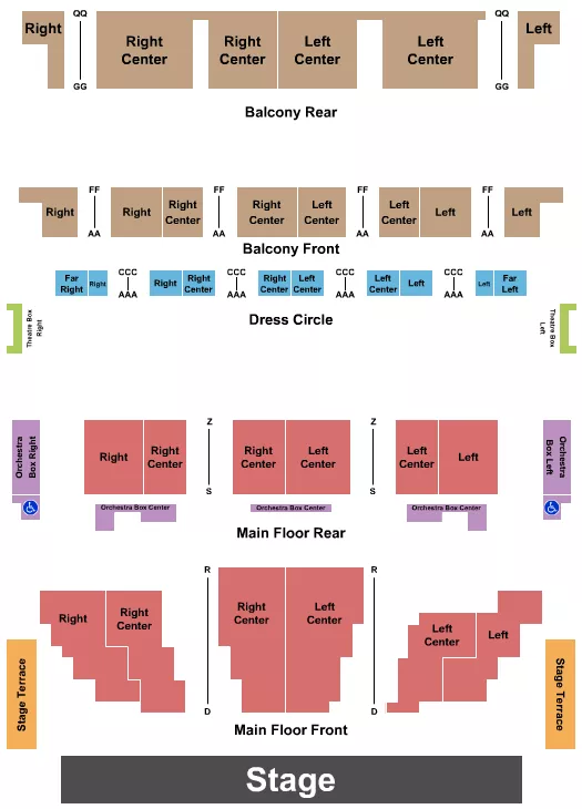 seating chart for Hilbert Circle Theatre - Endstage 2 - eventticketscenter.com