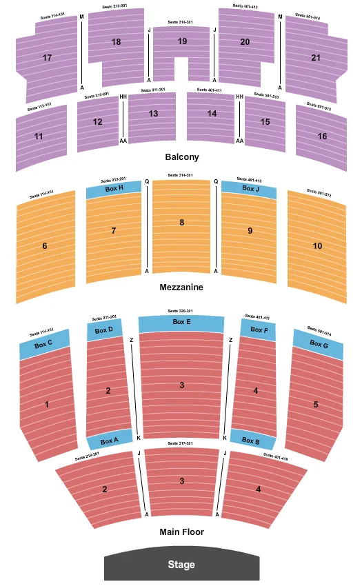 seating chart for Hill Auditorium - Ann Arbor - End Stage - eventticketscenter.com