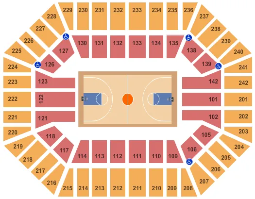 seating chart for Hilton Coliseum - Basketball - eventticketscenter.com