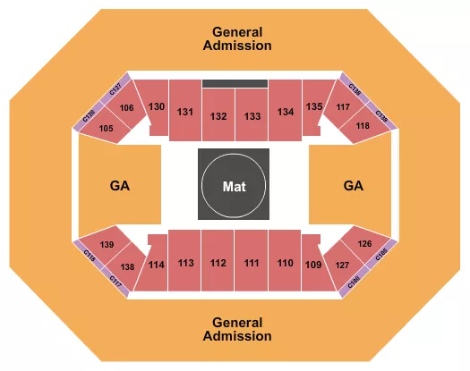 seating chart for Hilton Coliseum - Wrestling - eventticketscenter.com