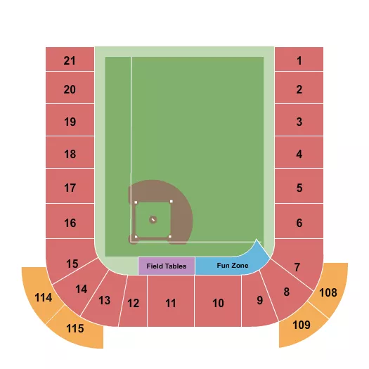 seating chart for Hinchliffe Stadium - Baseball - eventticketscenter.com