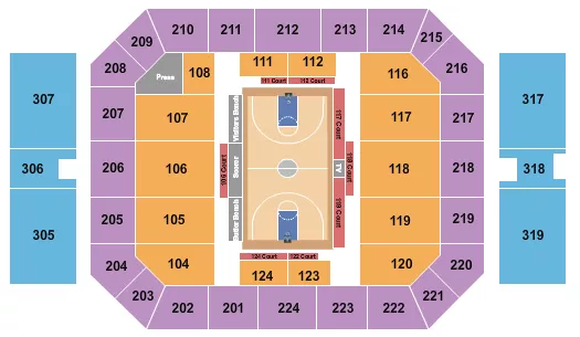 seating chart for Hinkle Fieldhouse - Basketball - eventticketscenter.com