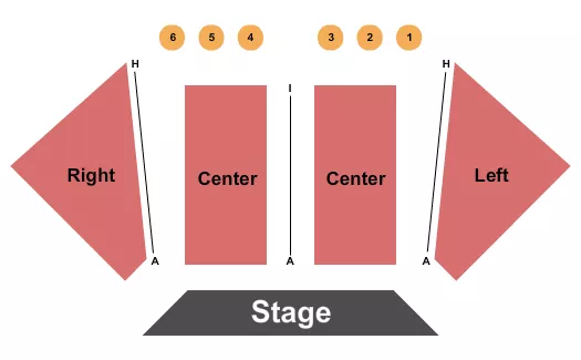 seating chart for Hinman Auditorium At Center for the Arts of Bonita Springs - Endstage Tables 1-6 - eventticketscenter.com