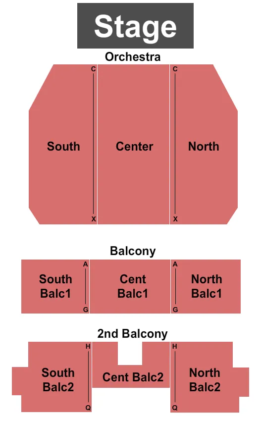 seating chart for Hinsdale Central Auditorium  - End Stage - eventticketscenter.com