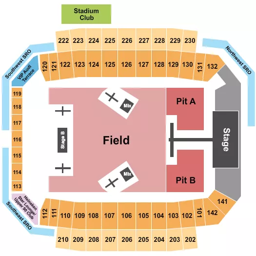 seating chart for Historic Crew Stadium - Concert - eventticketscenter.com