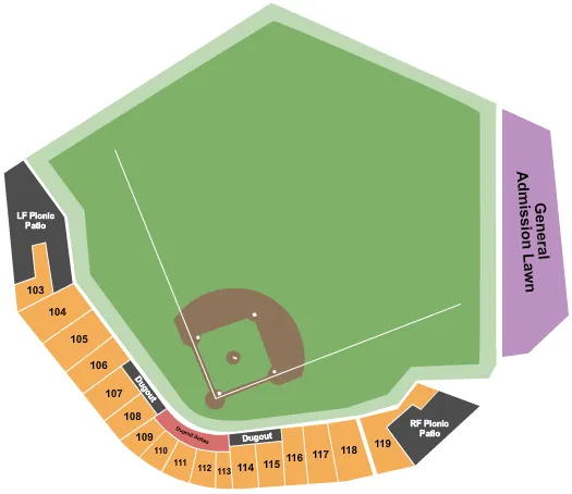 seating chart for Hodgetown - Baseball - eventticketscenter.com