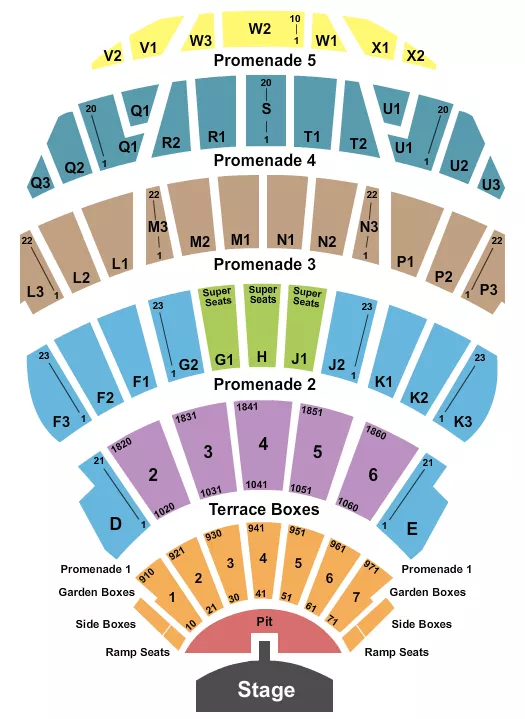 seating chart for Hollywood Bowl - Endstage Pit W/Catwalk - eventticketscenter.com