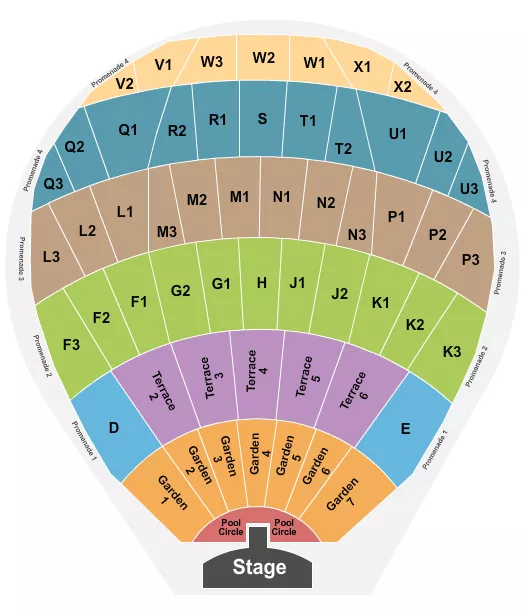 seating chart for Hollywood Bowl - Endstage Pool Circ w/ Catw - eventticketscenter.com