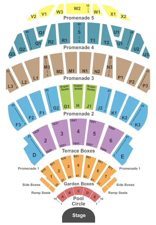 seating chart for Hollywood Bowl - End Stage - eventticketscenter.com