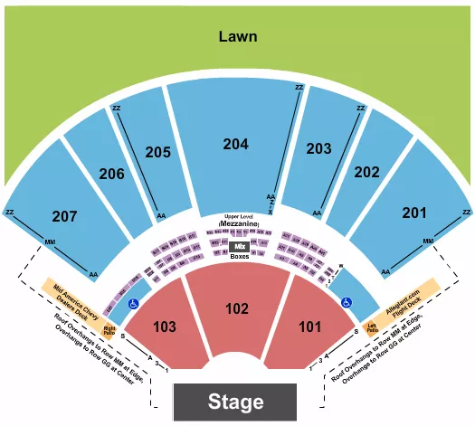seating chart for Hollywood Casino Amphitheatre - MO - Endstage 4 - eventticketscenter.com
