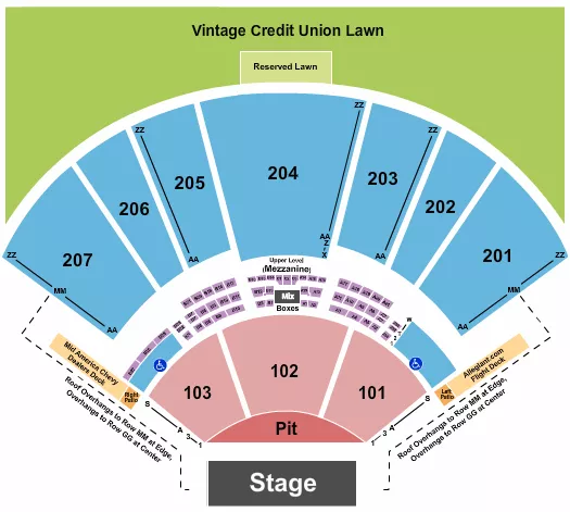 seating chart for Hollywood Casino Amphitheatre - MO - Noah Kahan - eventticketscenter.com