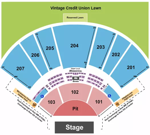 seating chart for Hollywood Casino Amphitheatre - MO - Endstage GA Pit 2 - eventticketscenter.com