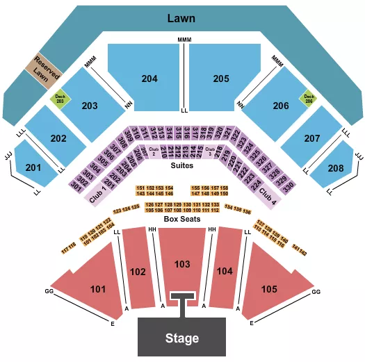 seating chart for Credit Union 1 Amphitheatre - Endstage with Catwalk - eventticketscenter.com