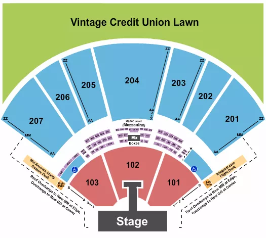 seating chart for Hollywood Casino Amphitheatre - MO - Endstage with Catwalk - eventticketscenter.com