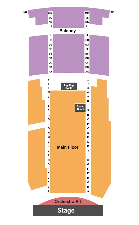 seating chart for Holy Heart Theatre - End Stage - eventticketscenter.com