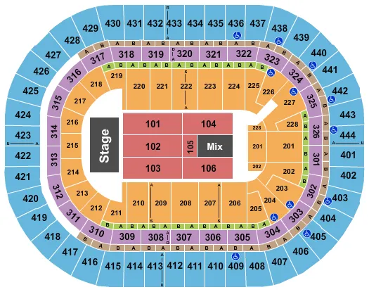 seating chart for Honda Center - Endstage 2 - eventticketscenter.com