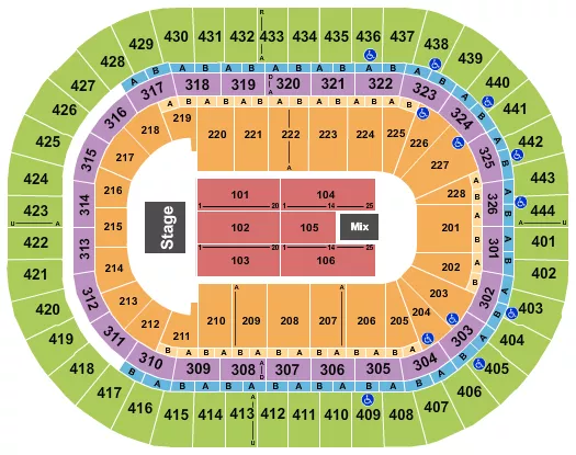 seating chart for Honda Center - Endstage 5B - eventticketscenter.com