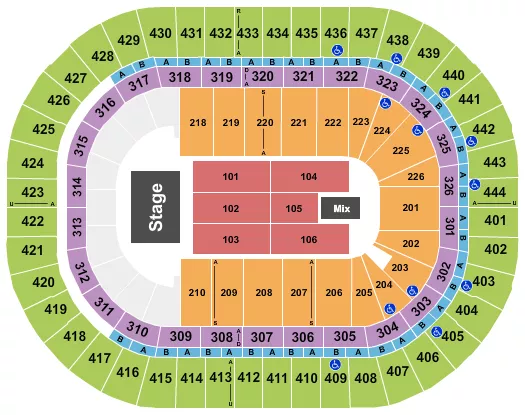 seating chart for Honda Center - Endstage 7 - eventticketscenter.com
