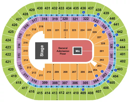 seating chart for Honda Center - Endstage GA Floor 2 - eventticketscenter.com