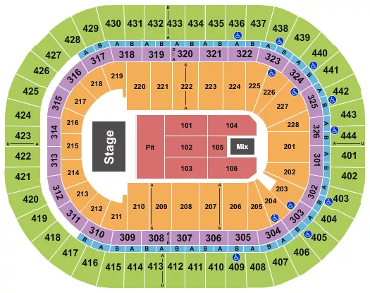 seating chart for Honda Center - Endstage GA Pit - eventticketscenter.com