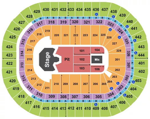 seating chart for Honda Center - Ghost - eventticketscenter.com