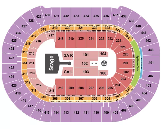 seating chart for Honda Center - Greta Van Fleet - eventticketscenter.com