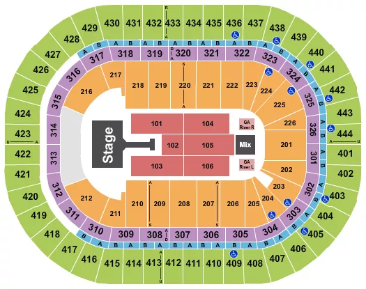seating chart for Honda Center - Jonas Brothers 2025 - eventticketscenter.com