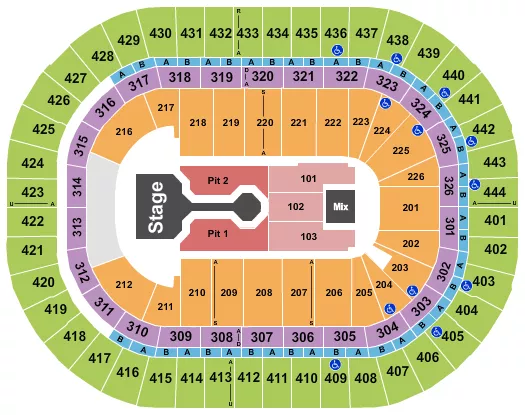 seating chart for Honda Center - Josiah Queen - eventticketscenter.com