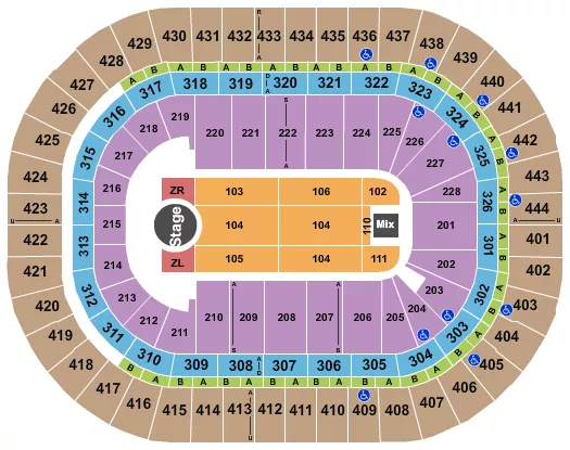 seating chart for Honda Center - Zayn - eventticketscenter.com