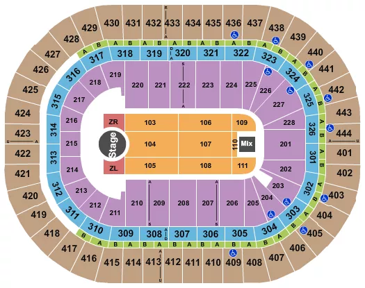 seating chart for Honda Center - Zayn - eventticketscenter.com