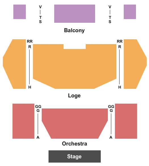 seating chart for Hoogland Center for the Arts - End Stage - eventticketscenter.com