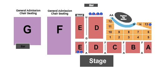 seating chart for Terrace Showroom At Harrah's Hoosier Park Racing & Casino - Endstage - eventticketscenter.com