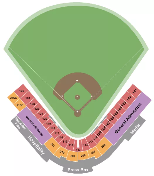 seating chart for Hoover Metropolitan Stadium - Baseball 2 - eventticketscenter.com