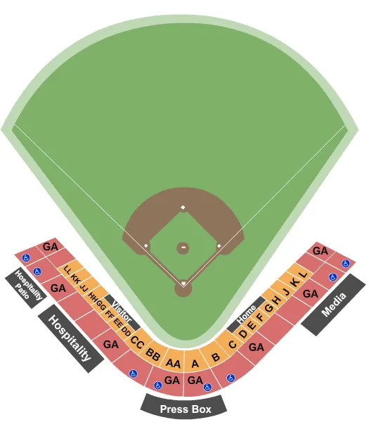 seating chart for Hoover Metropolitan Stadium - Baseball - eventticketscenter.com