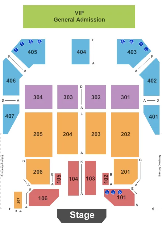 seating chart for Horseshoe Casino's Bluesville - End Stage - eventticketscenter.com