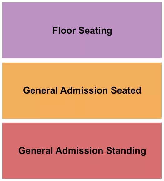 GA Standing/Seated & Floor Seating Chart at Horseshoe Tavern. The chart shows the main floor/stage with seating options surrounding it, which are color coded