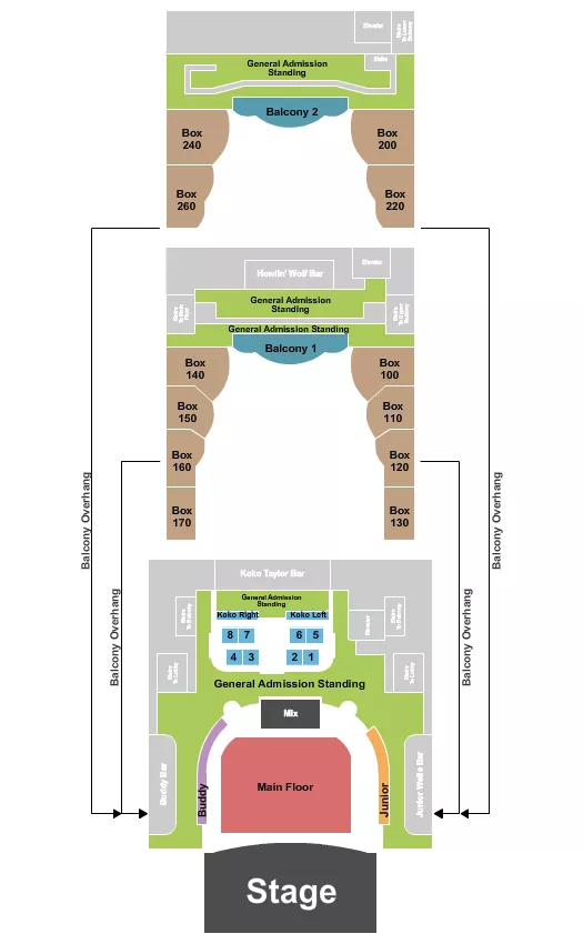 seating chart for House Of Blues - Chicago - Endstage 2 - eventticketscenter.com